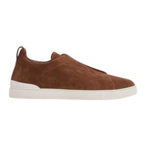 Zegna Suede Low-Top Sneakers – Light Brown Calf Suede/Leather