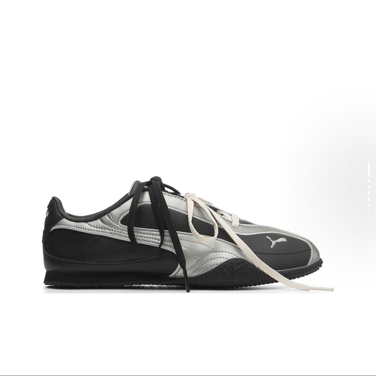 P Puma Wmns Bella V2 Leather 'Black Aged Silver' sneaker. 