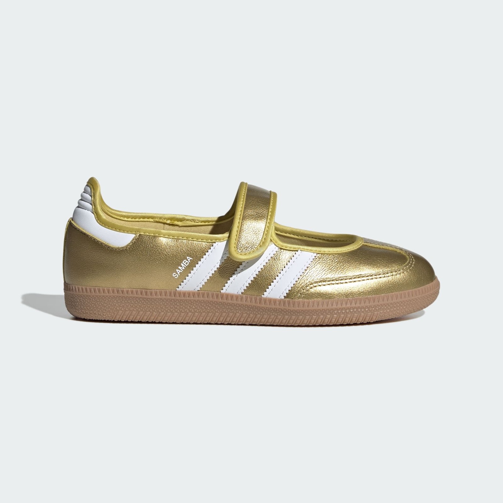 Adidas Samba Jane shoes in gold metallic.