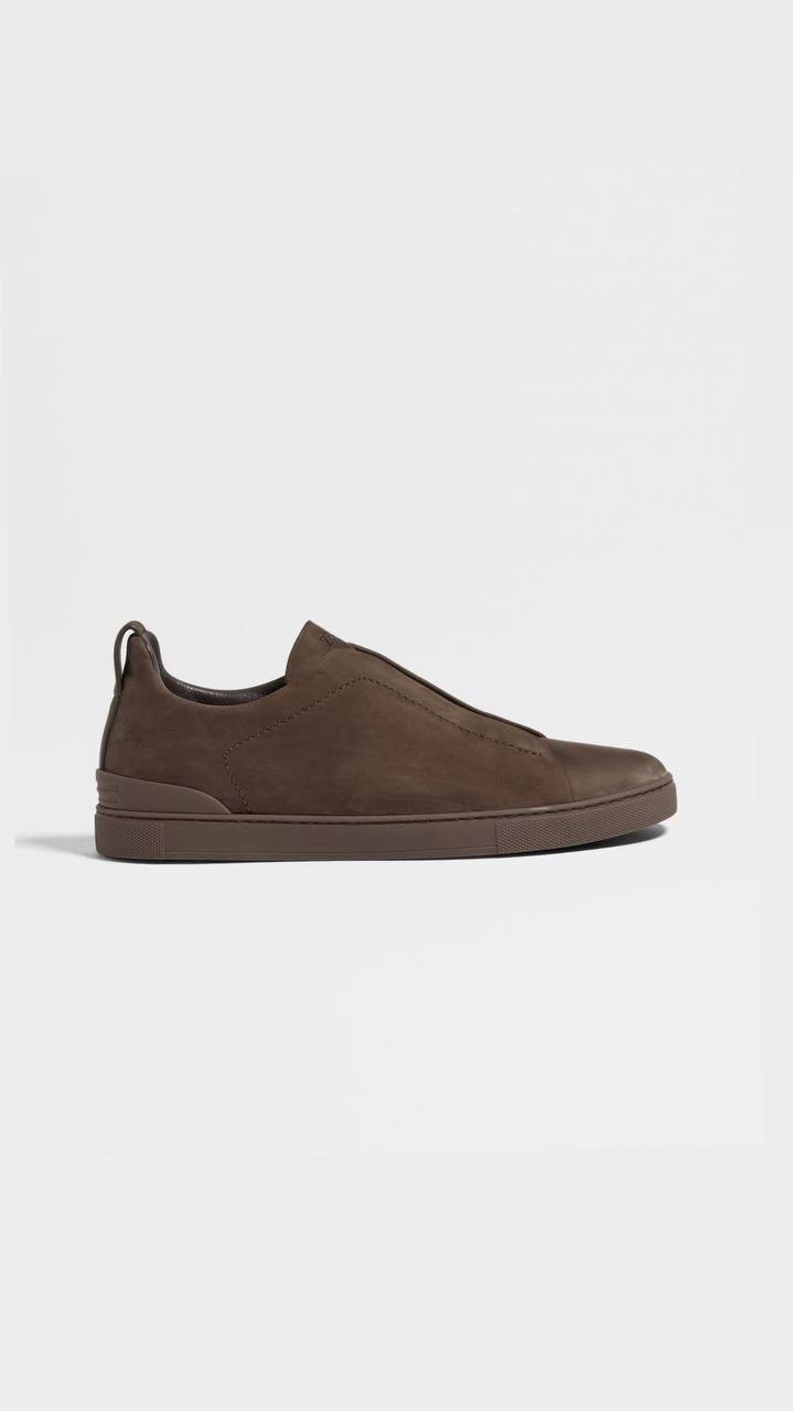 Zegna BLUE SUEDE TRIPLE STITCH SNEAKER
