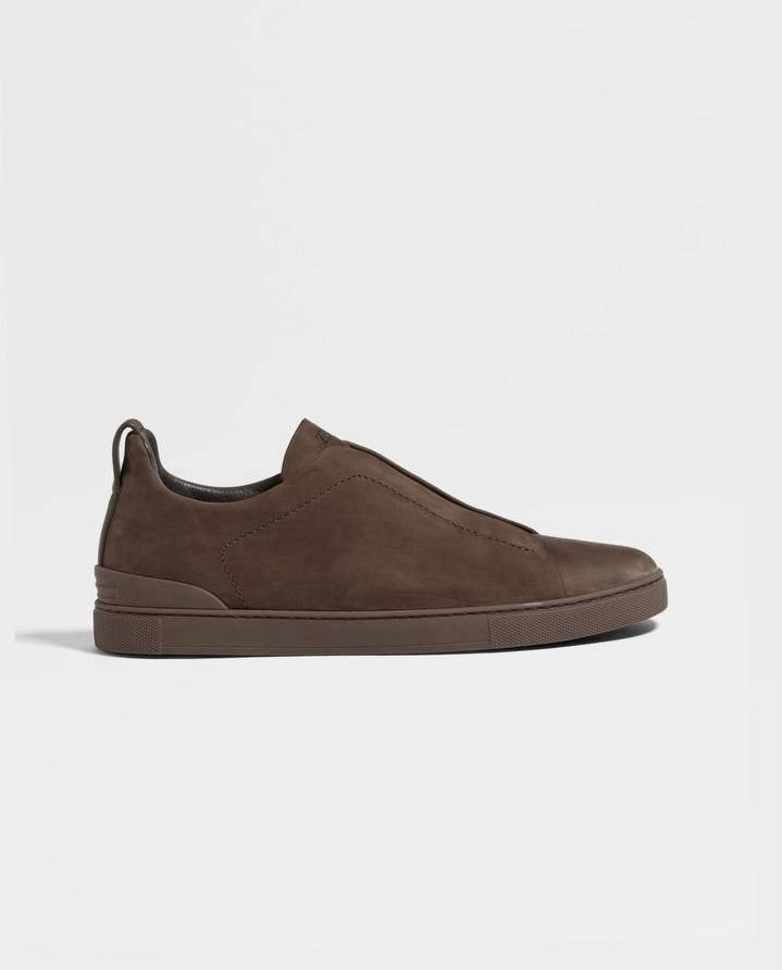 Zegna BLUE SUEDE TRIPLE STITCH SNEAKER