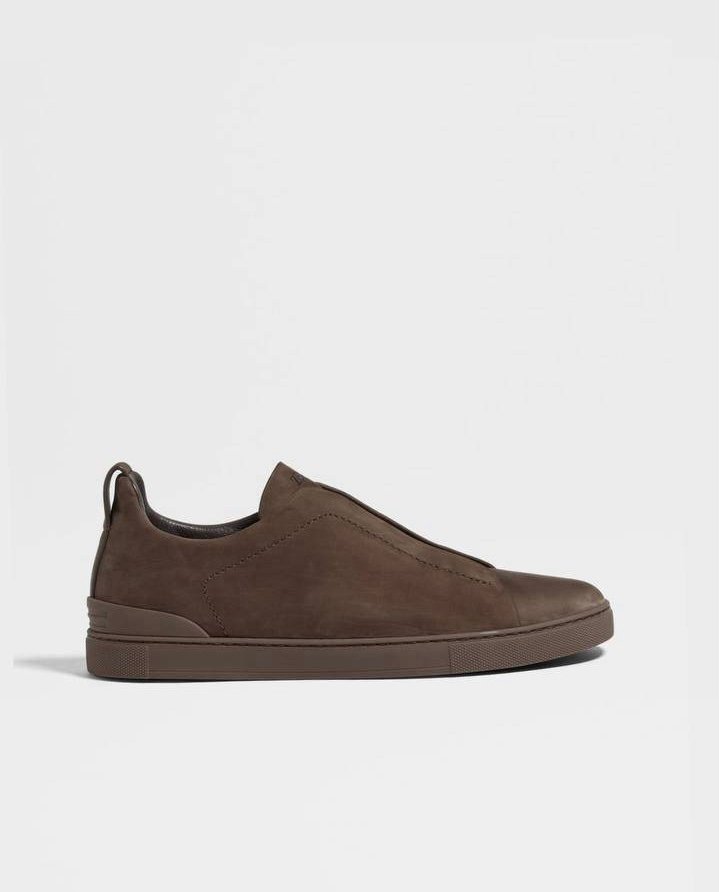 Zegna BLUE SUEDE TRIPLE STITCH SNEAKER