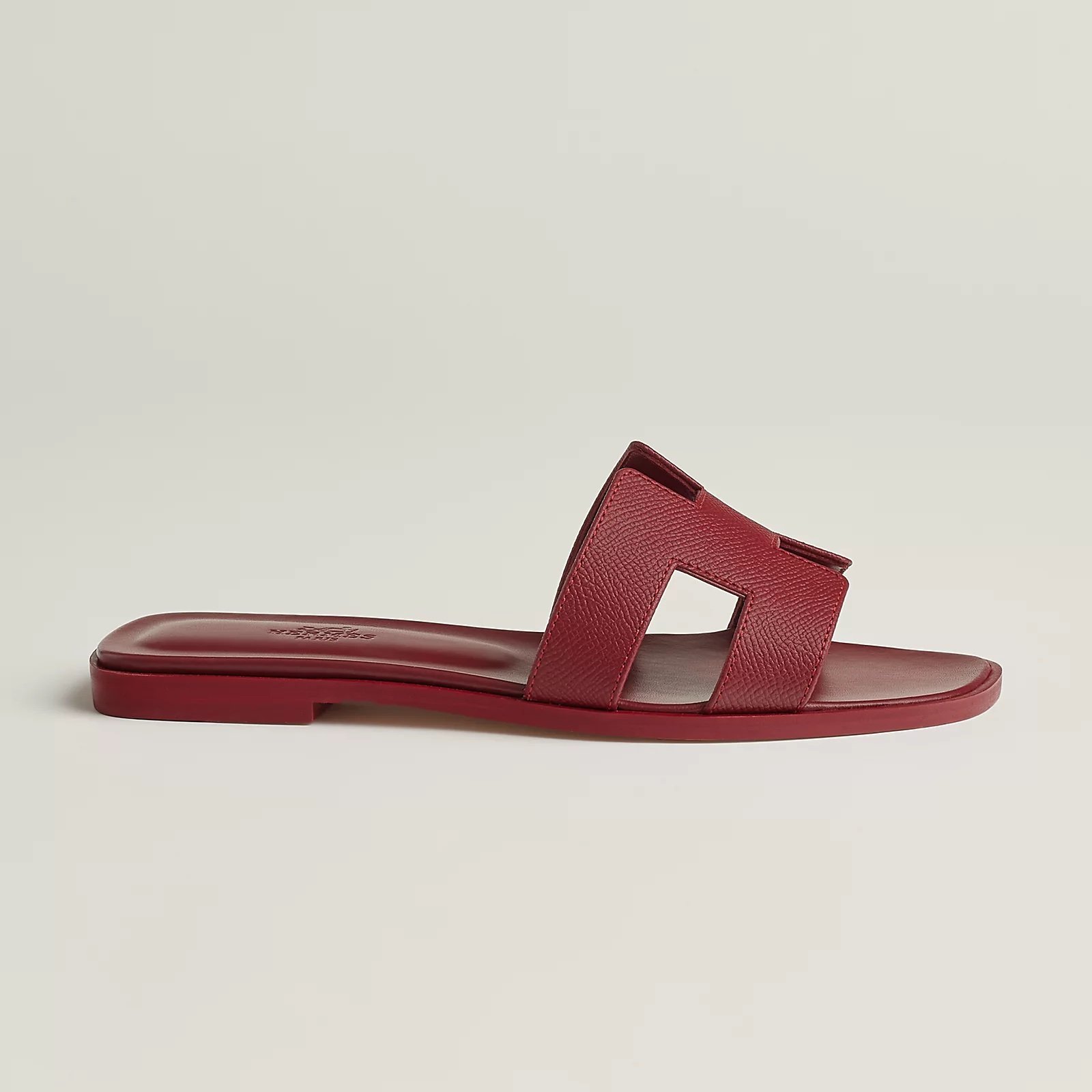 Hermes Oran Sandals Burgundy