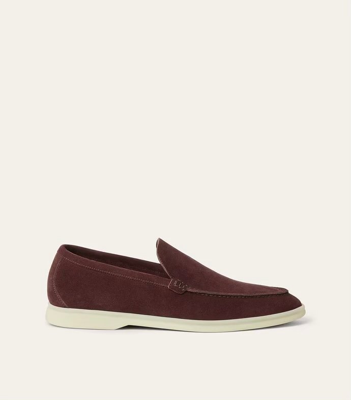 Loro Piana Summer Walk Loafer Suede Burgundy