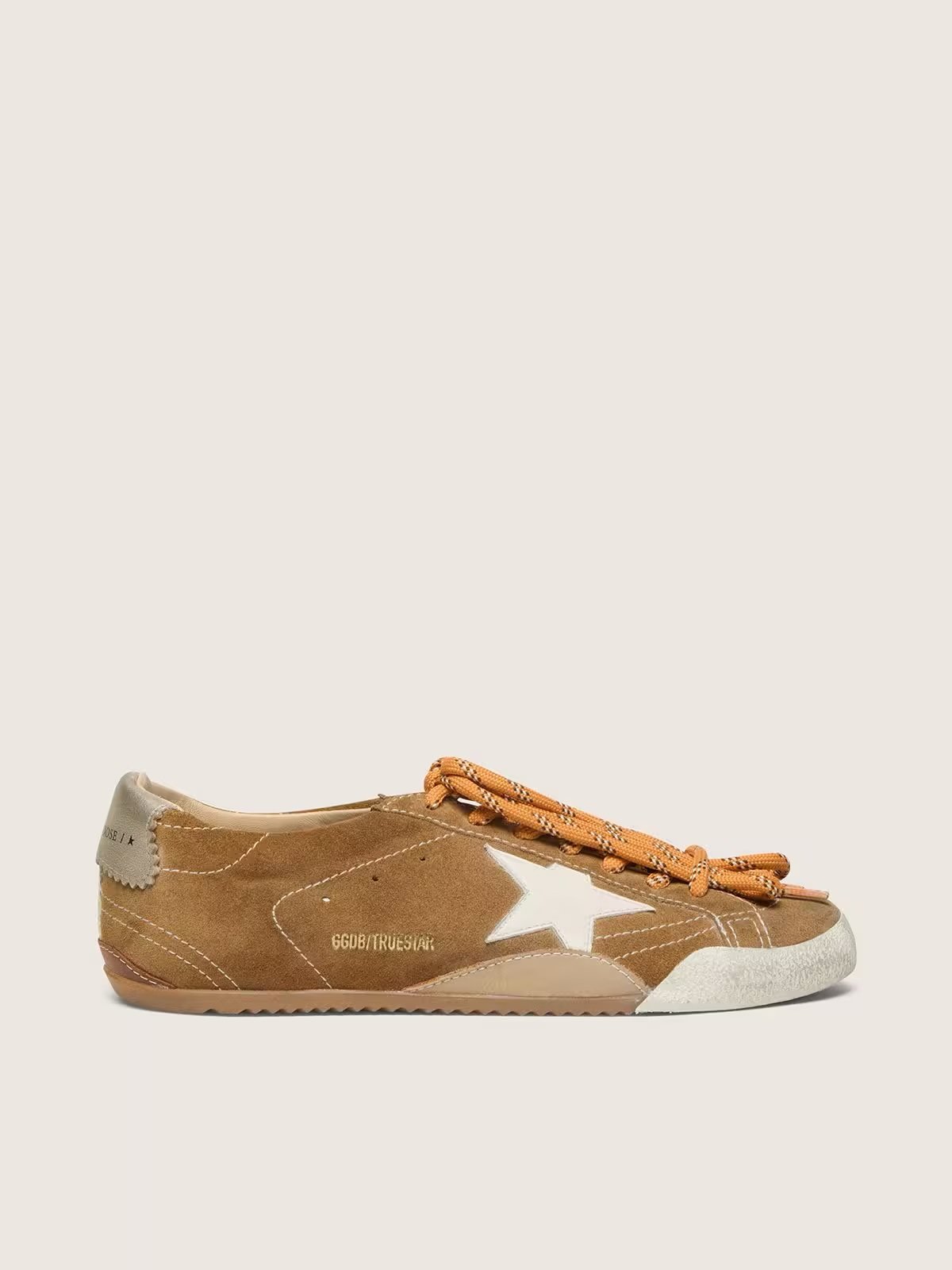 GOLDEN GOOSE True-Star in tobacco-colored suede with white star