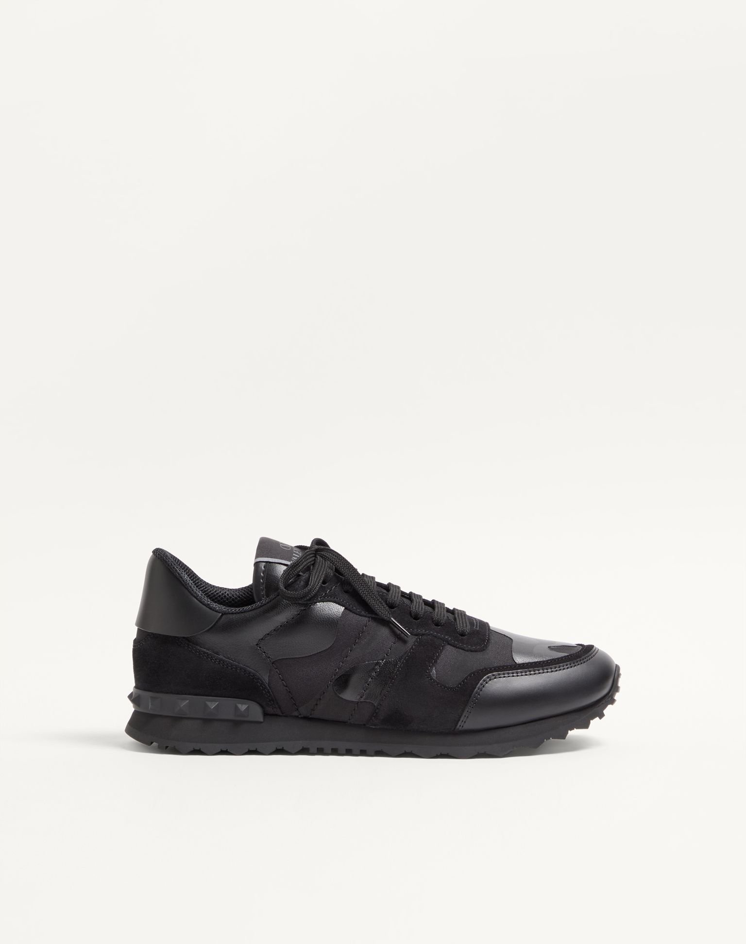 Valentino Garavani Black Rockrunner Low-Top Sneakers