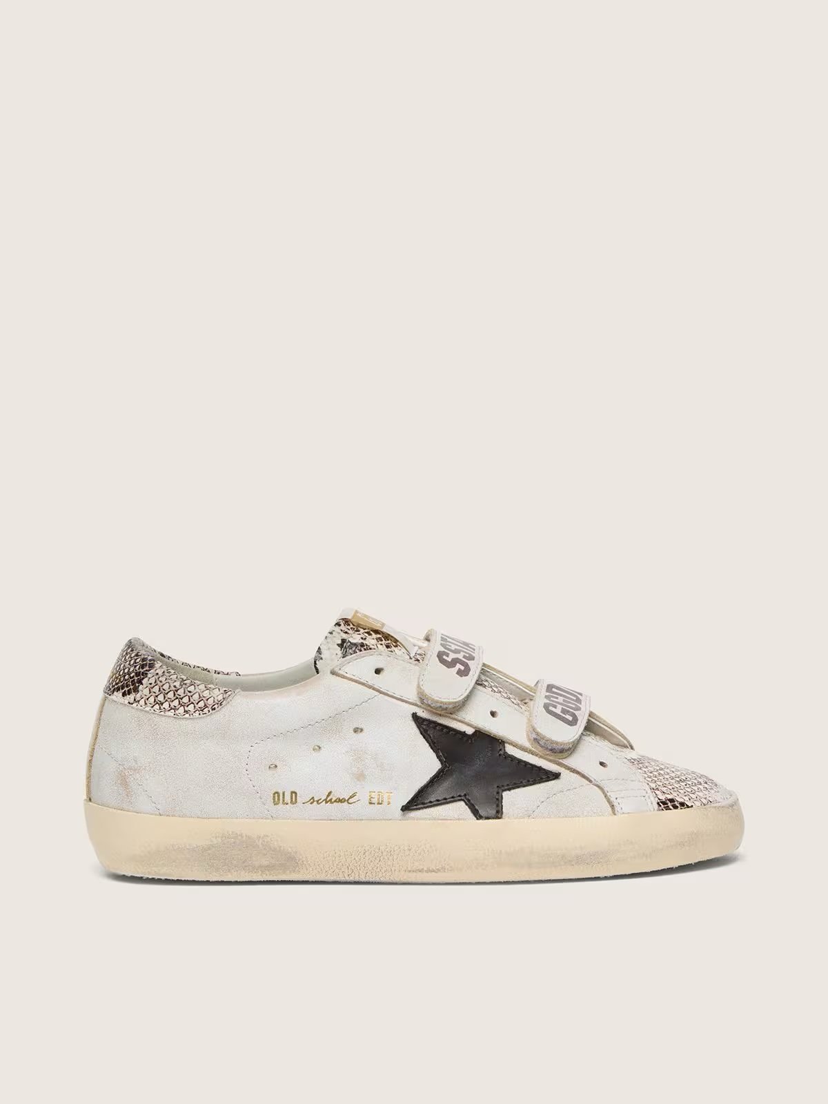 Golden Goose Old School trainers in white leather with black